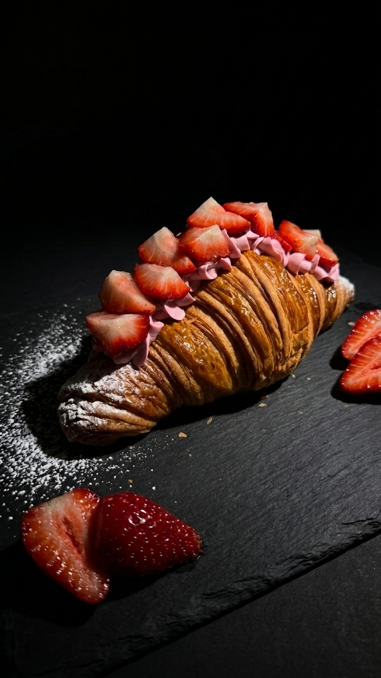 Strawberry Rose Croissant