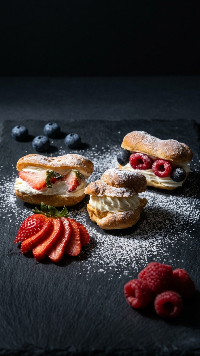 Berry Cream Puffs